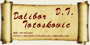 Dalibor Totošković vizit kartica